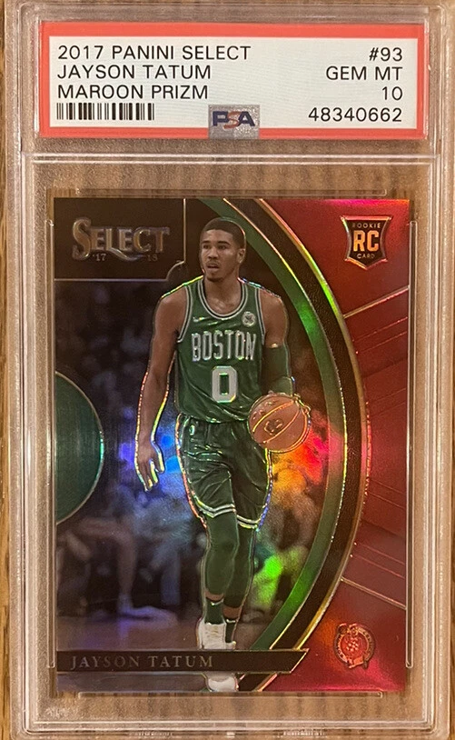 2017 Panini Select Jayson Tatum Maroon Prizm Rookie #/199 PSA 10 