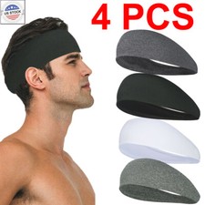 4PACK Sports Sweat Headband Running Workout Yoga Stretch Head Band for Men Women