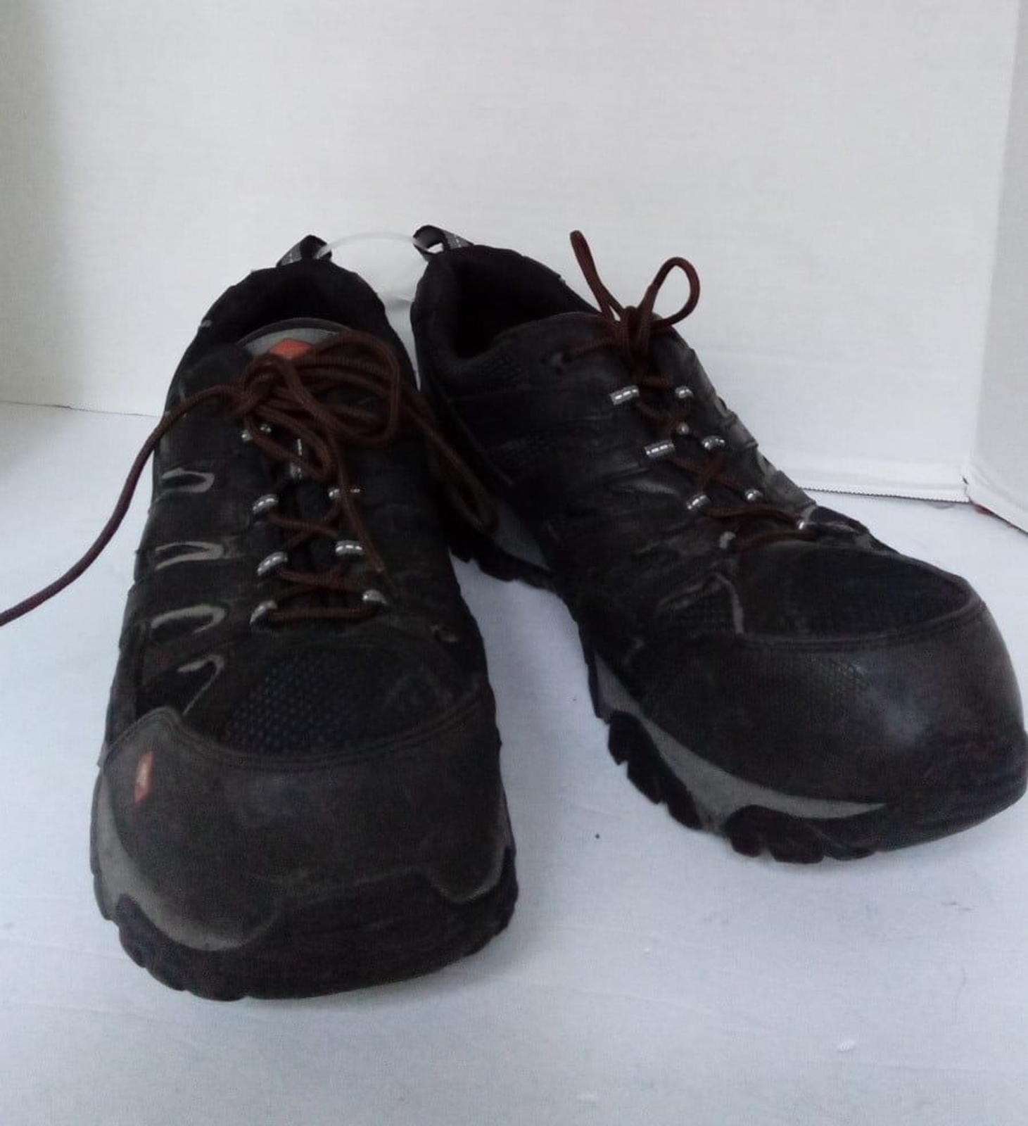 MERRELL Scarpa da trekking nera robusta con pizzo marrone outdoor trail running calzature sportive