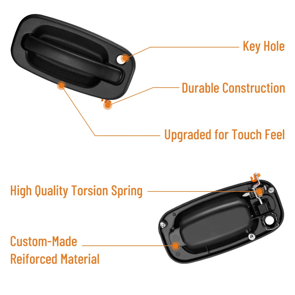 Pair of 2 Front Exterior Door Handle For 2005-2007 Chevrolet Silverado 2500 HD - Imagem 3 de 4