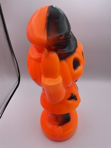 Vtg 1969 Empire Blow Mold 14” Pumpkin Scarecrow Jack O Lantern - No Cord/Light - Picture 14 of 15