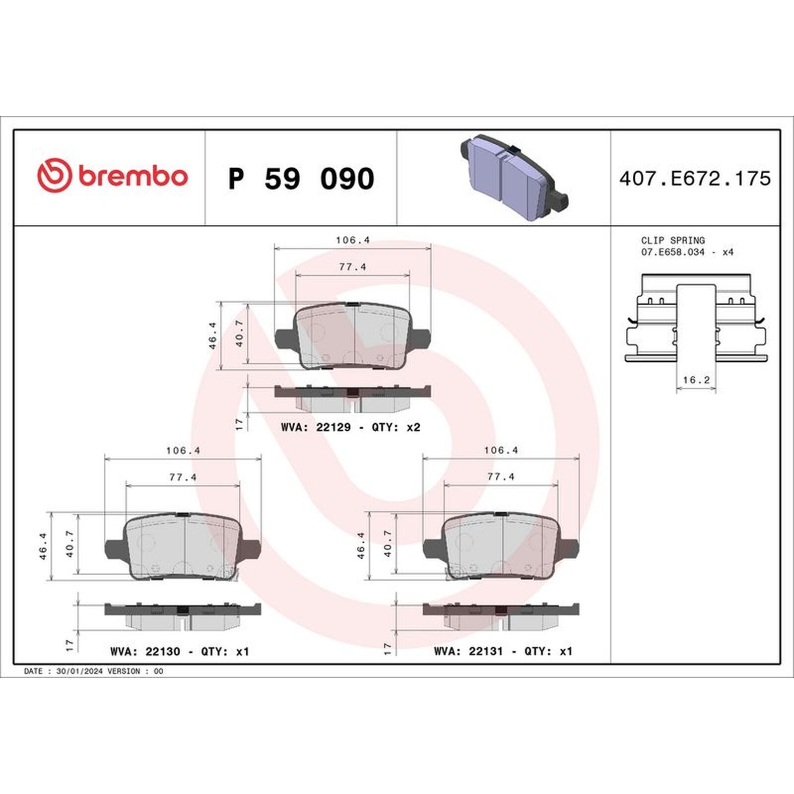 Brembo Prime Brake Pad Set P59090 Rear Axle - High Quality - Free Shipping