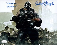 Foto firmada por MICHAEL GOUGH 8x10 Carmine GEARS OF WAR autógrafo certificado de autenticidad certificado JSA