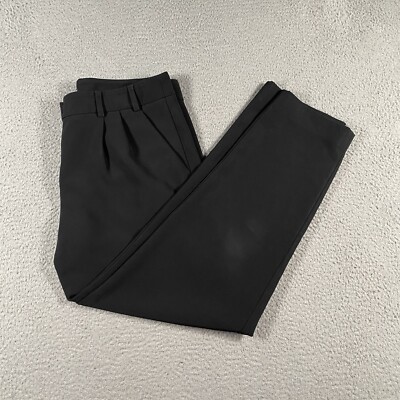 Express Dress Pants R Black Cropped Stretch Slacks Straight Leg