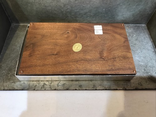 Vintage Alcraft 1970's American Walnut Wooden Desk Valet Hinged Box New in Box - Picture 8 of 12