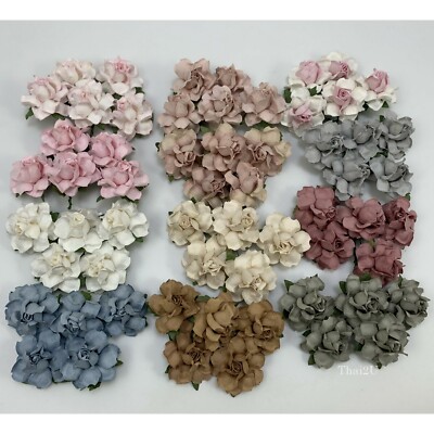 60 Mixed 1-1/2'' of 12 Colors Paper Flower DIY Wedding Scrapbook (TH/R21-Set-D1)