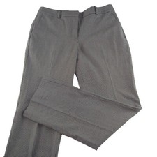 Ann Taylor Women's Straight Leg Pant Size 8 Black White Houndstooth Mid Rise