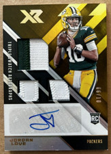 2020 Jordan Love Panini  XR Triple Swatch Autographs Gold #6/10 RC Auto