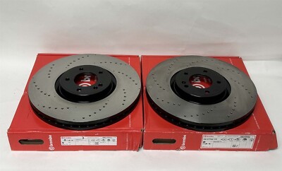 Front Pair Brembo Drilled Brake Rotors 2019-2024 Mercedes G63 AMG