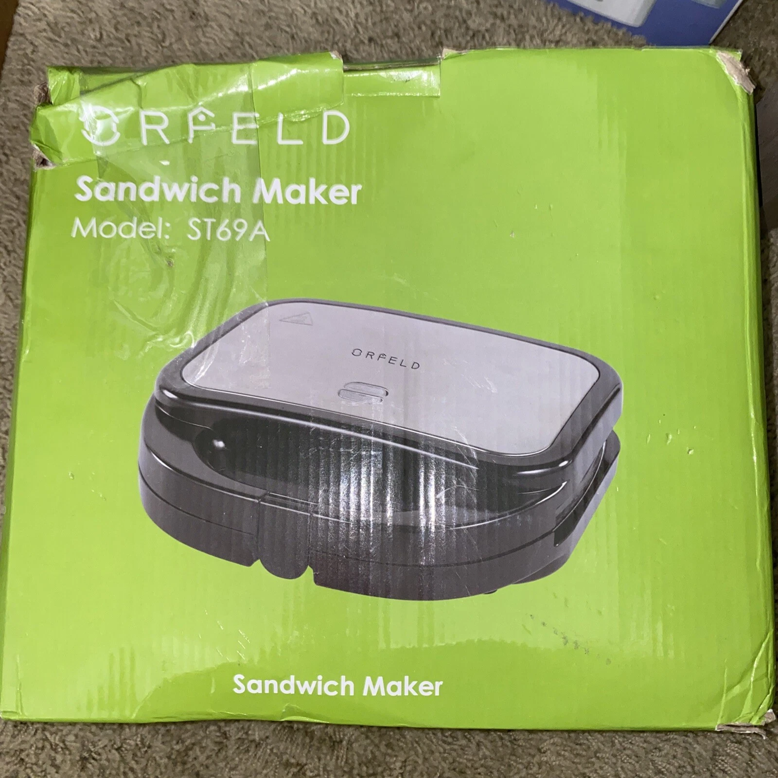 ORFELD Sandwich Maker Panini Press 3-in-1 Grill Plates Non-Stick 2 Slice 750W
