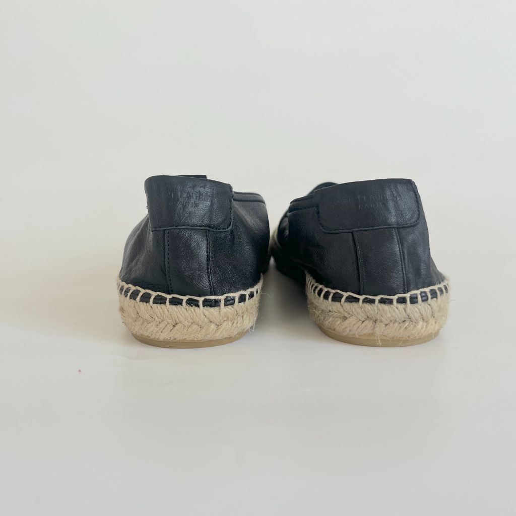 espadrillas uomo Saint Laurent in pelle nera taglia 41