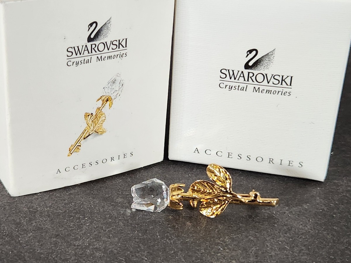 アクセサリー Swarovski crystal memories ROSE Vintage 1990's Swarovski Crystal Memories Gold Tone Large