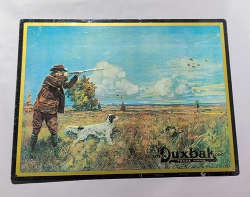 VINTAGE UTICA DUXBAK TIN METAL EMBOSSED ADVERTISING SIGN 16"x12"