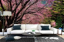 3D Park Tree Blossom Wallpaper Wall Mural Removable Self-adhesive Sticker3005