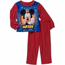 Disney Mickey Mouse Toddler Boys Flannel Pajama Sleepwear Set, Size 3T