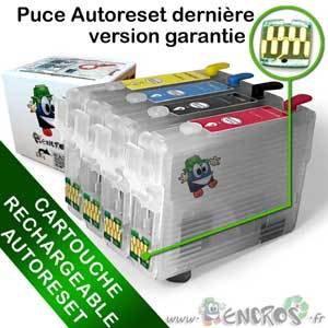 Cartouches rechargeables T1291 T1294 vides avec puces auto-reset