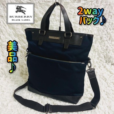 BURBERRY ブラック 2way トートバッグ 極美品 Brandol / BURBERRY バーバリー トートバッグ 縦型 2way ショルダー