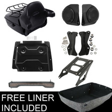 King Trunk Speakers Mount Rack Tail Light Plate For Harley Electra Glide 2014-26