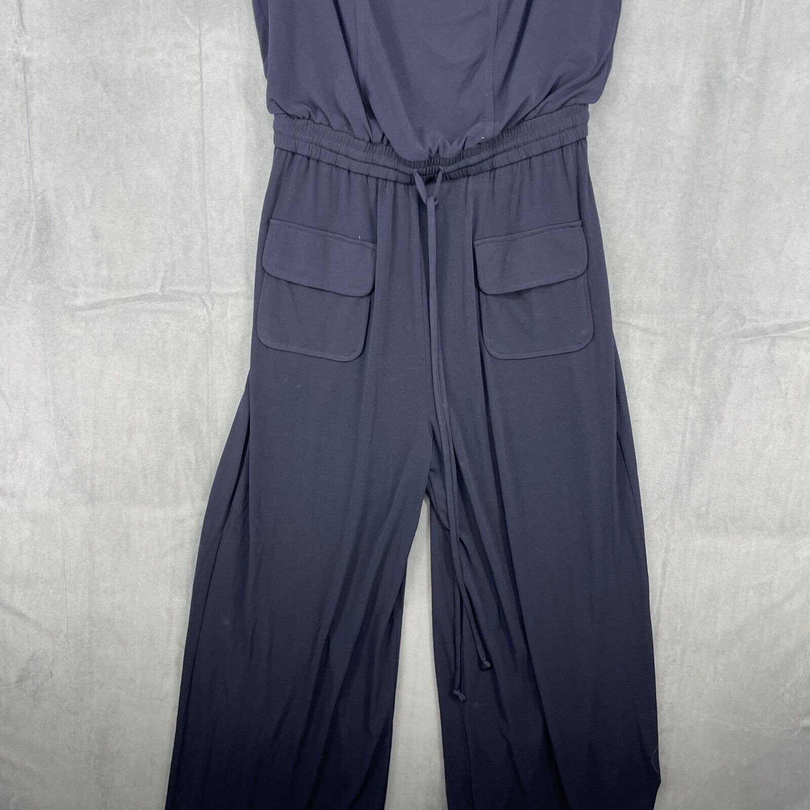 Vince Camuto Jumpsuit Womens Small Navy Blue Cowl… - image 2