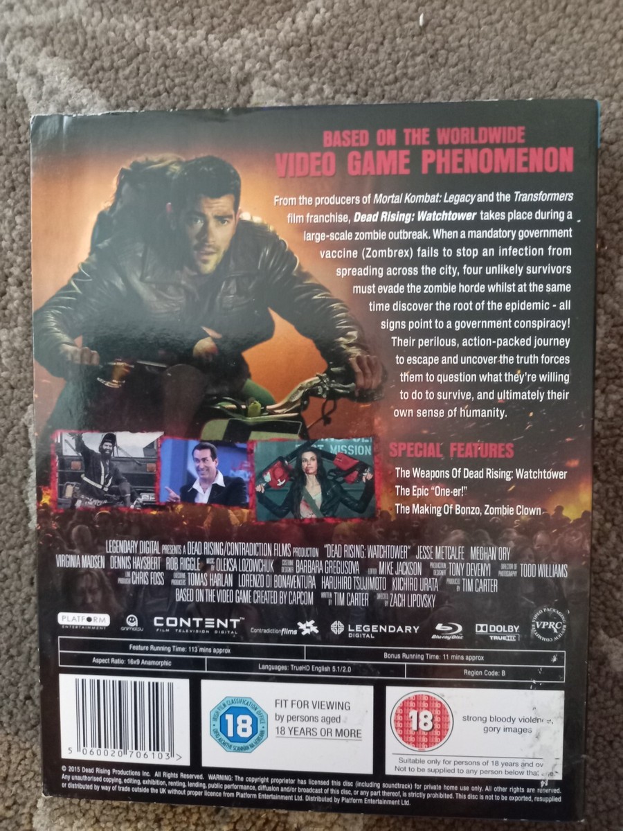 DEAD RISING WATCHTOWER BLURAY RATED 18 INCLUDES SLIPCASE ZOMBIES