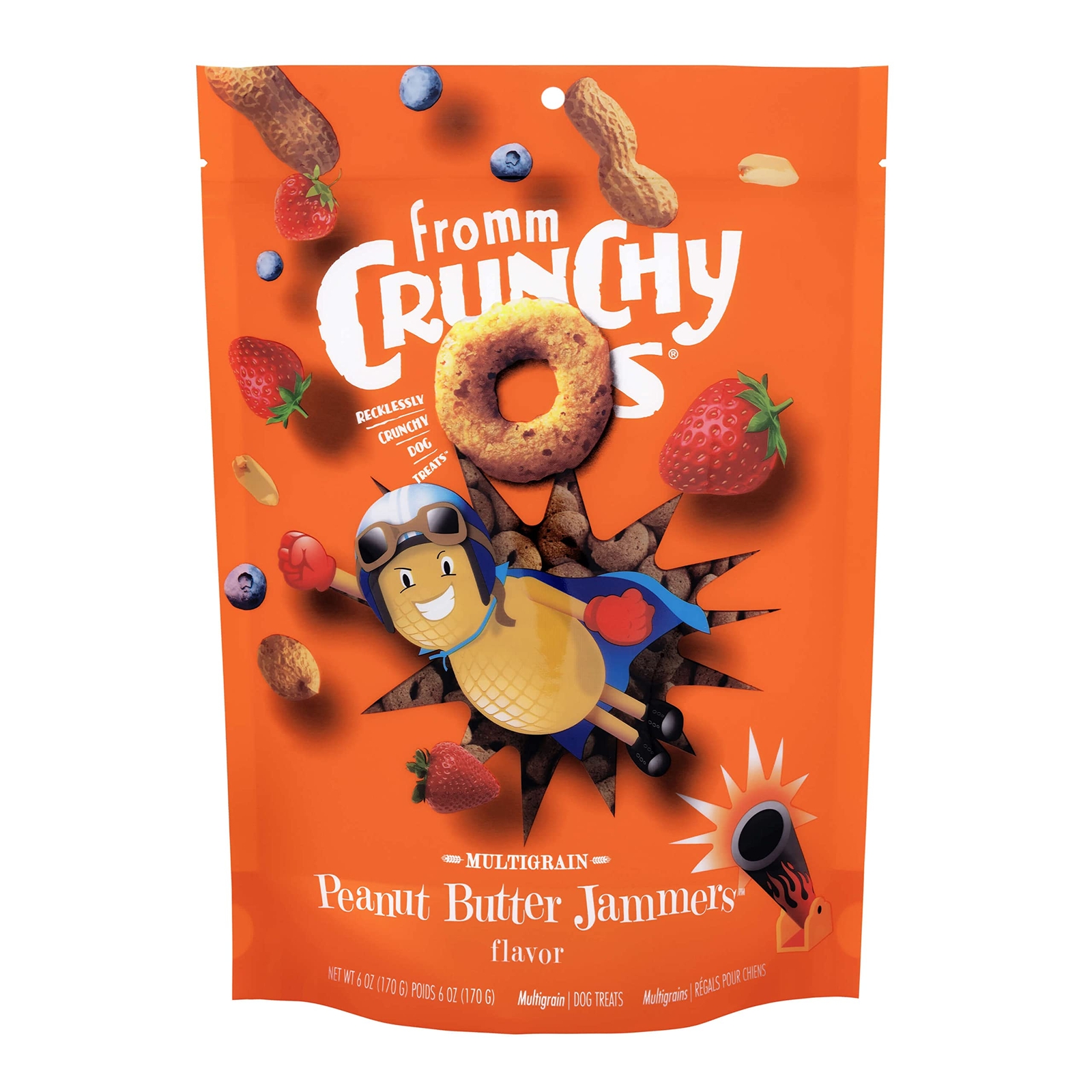 Wholesome Crunchy Dog Treats with Peanut Butter Strawberry and Blueberry 6oz