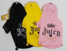 Hunde Wintermantel mit Pelzbesatz - Doggy Couture - rosa gelb schwarz - M / L -