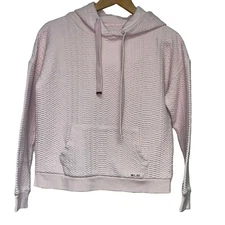 Marc Jacobs NY Performance Pink Hoodie Sweatshirt  Quilted Pull Over Size Medium