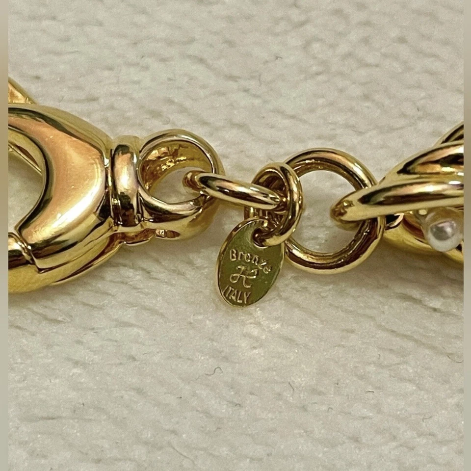 Pulsera Honora Bronce Italia Cuerda Retorcida Oro Perla Foto 4 de 4