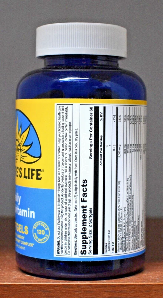 Nature's Life Daily Multivitamin 120 Softgels 2 Per Day Immunity & Energy - Image 2 of 4