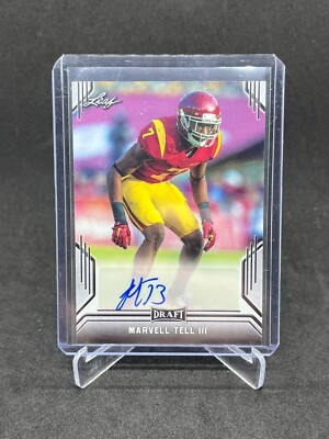 2019 Leaf Draft Autographs #BAMT1 Marvell Tell III usc trojans CIN BENGALS NFL