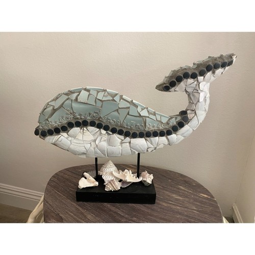 The French Art of Mosaic ~ Embellished Whale Statue ~ Coastal Decor ~ - Picture 12 of 16