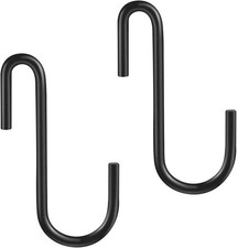 10 Pack 4" Heavy Duty S Hooks Black Metal Hanging Hooks Kitchen Closet Garage