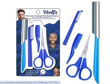 Mustache Scissors Grooming Kit Beard Trimmer Comb Shaping Tool Men