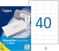 Agipa Universal Etiketten 52,5 X 29,7 Mm Mit Abziehhilfe Weiß 4.000 Etiketten