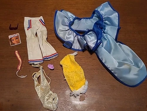 Vintage Barbie Doll Accessories And Clothes Sailor Pants Towel Bathing Suit