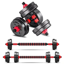 Adjustable-Dumbbells-Sets,Free Weights-30lb(15lb*2) Dumbbells Set of 2 Conver...