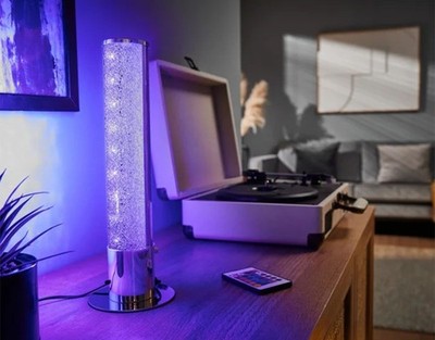 LIVARNO home LED-Tischleuchte dimmbar Stehlampe Stehleuchte mit Kristall-Effekt