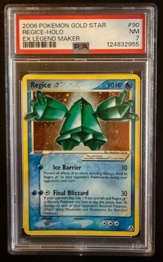2006 POKEMON EX LEGEND MAKER GOLD STAR #90 REGICE HOLO PSA 7