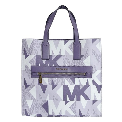 Sac fourre-tout bandoulière Michael Kors Kenley cuir violet 2 voies femme authentique - Photo 2/11