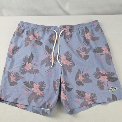 PacSun Blue Tropical Floral Lined Swim Trunks Size Med BS53