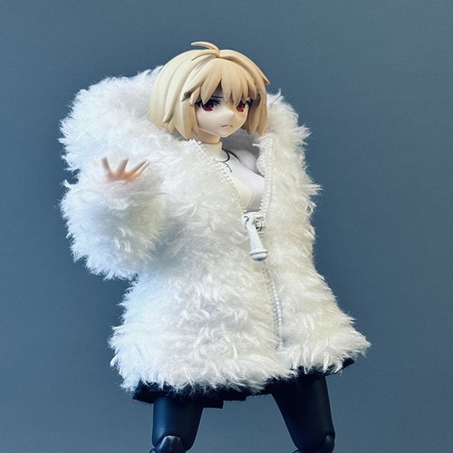 1/12 Female Long Coat Plush Jacket Clothing Fit 6'' shf Action Figure Body Doll - Picture 2 of 21