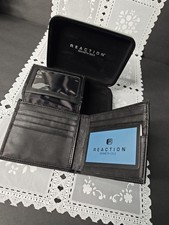 Brand New Kenneth Cole Reaction Men's Black Leather Bi - Fold Wallet