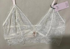 M&S ROSIE AUTOGRAPH LUXURIOUS SILK & FRENCH LACE LONGLINE BRALETTE OPAL 8 (D-E)