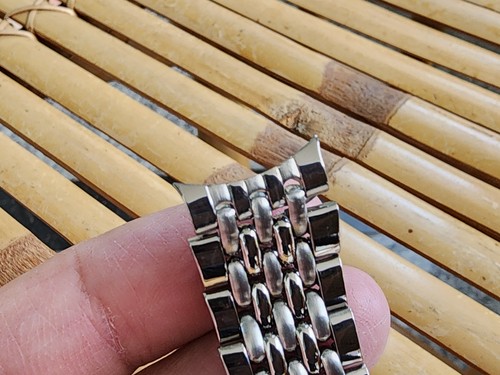 Rare Beads of Rice Watch Bracelet GP 17mm end pieces Special curve end 3 Rows. - Picture 5 of 8