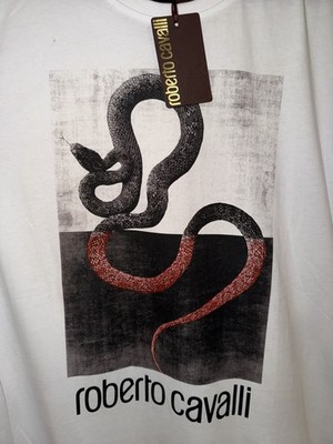 Roberto Cavalli Men's Graphic Designer T-Shirt XL 100% AUTHENTIC MSRP: $300+