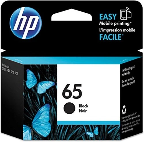 Genuine - HP 65 - N9K02AN - Black Noir Ink Cartridge - NEW - June 2027