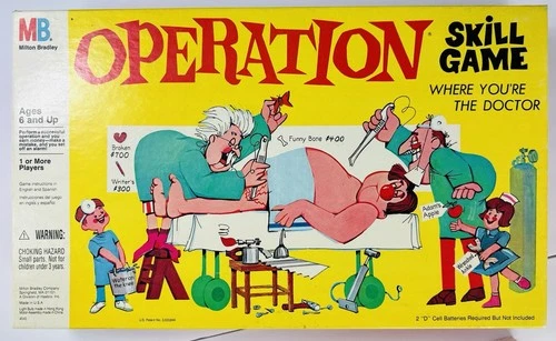 Vintage Milton Bradley Operation Electronic Skill Board Game COMPLETE