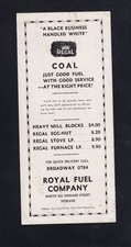 Regal Coal Royal Fuel Ink Blotter Spokane Washington
