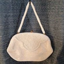 Vintage Ivory Beaded Evening Bag Formal Handbag Made in Japan