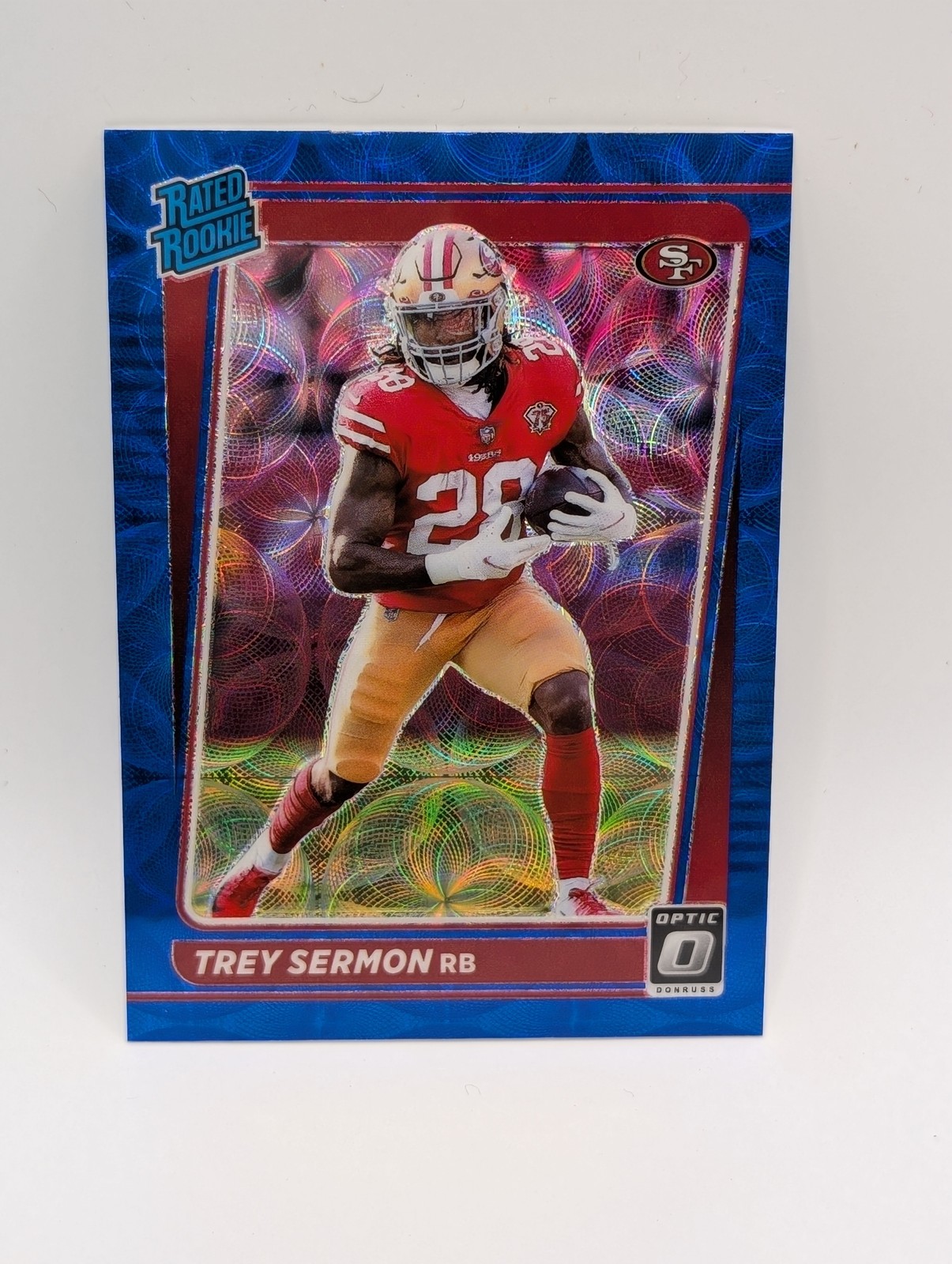 2021 Panini Donruss Optic - Rated Rookie Trey Sermon #224 Blue Scope Prizm (RC)